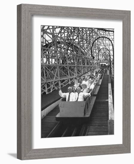 Local Politicians Riding the Roller Coaster at the Carnival-Ed Clark-Framed Photographic Print