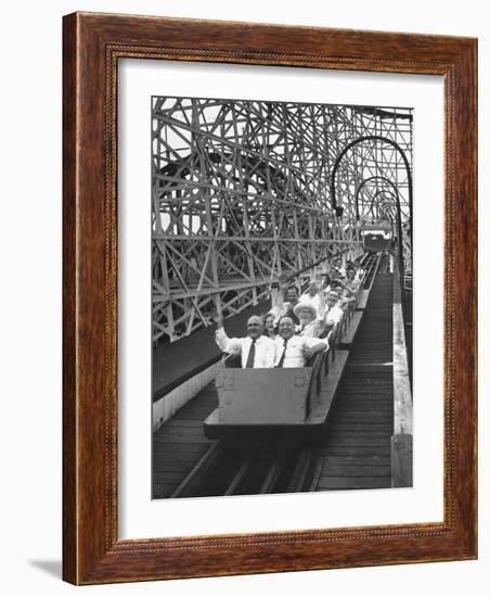 Local Politicians Riding the Roller Coaster at the Carnival-Ed Clark-Framed Photographic Print