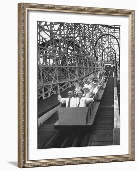 Local Politicians Riding the Roller Coaster at the Carnival-Ed Clark-Framed Photographic Print