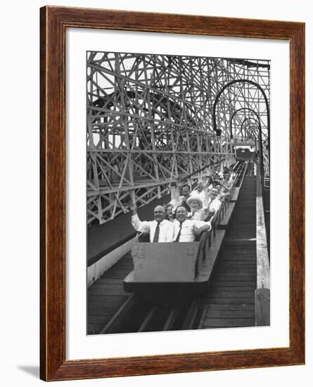 Local Politicians Riding the Roller Coaster at the Carnival-Ed Clark-Framed Photographic Print