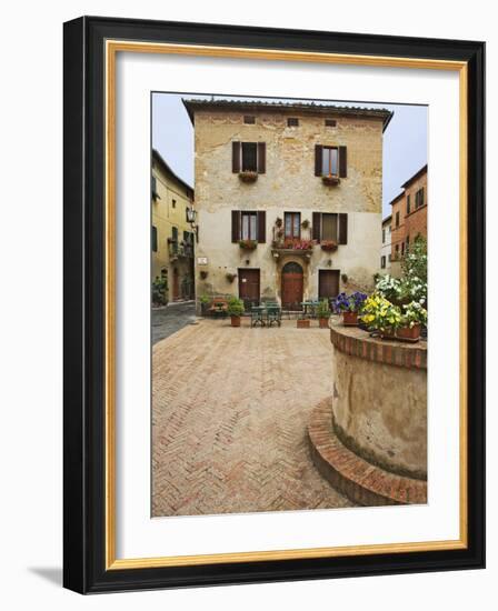 Local Restaurant in Piazza, Pienza, Italy-Dennis Flaherty-Framed Photographic Print