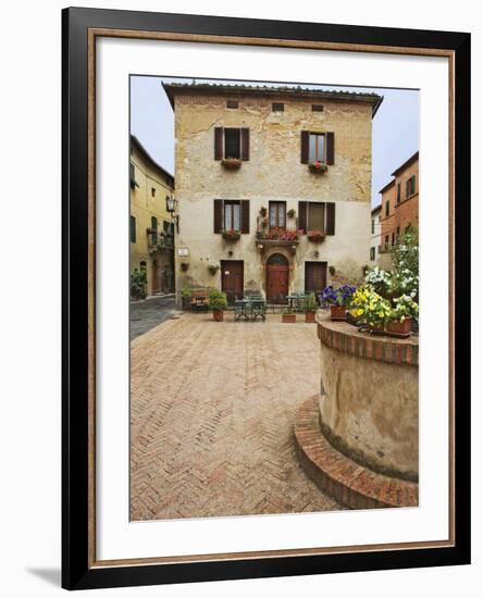 Local Restaurant in Piazza, Pienza, Italy-Dennis Flaherty-Framed Photographic Print