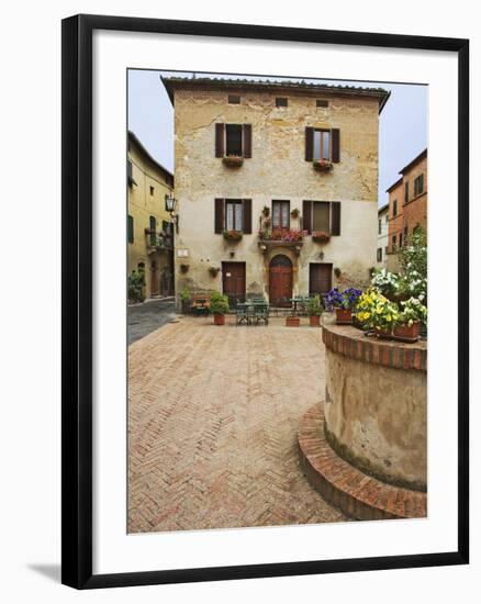 Local Restaurant in Piazza, Pienza, Italy-Dennis Flaherty-Framed Photographic Print