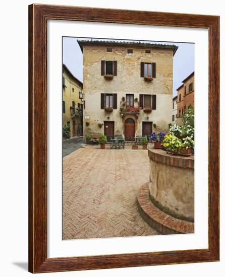 Local Restaurant in Piazza, Pienza, Italy-Dennis Flaherty-Framed Photographic Print