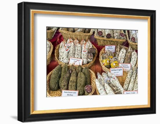 Local Sausages or Saucisson on Sale at the Market, Saint-Remy-De-Provence, Provence, France-Stefano Politi Markovina-Framed Photographic Print