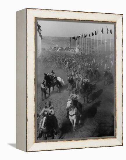 Local Sheriff's Posse Supplying Movie-like Touch to Jamboree at the "Avenue of Flags"-Ed Clark-Framed Premier Image Canvas