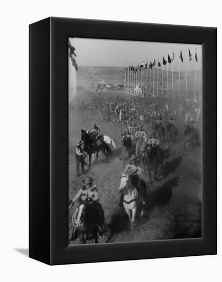 Local Sheriff's Posse Supplying Movie-like Touch to Jamboree at the "Avenue of Flags"-Ed Clark-Framed Premier Image Canvas