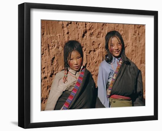 Local Tibetan Girls, Tibet, China, Asia-Gavin Hellier-Framed Photographic Print