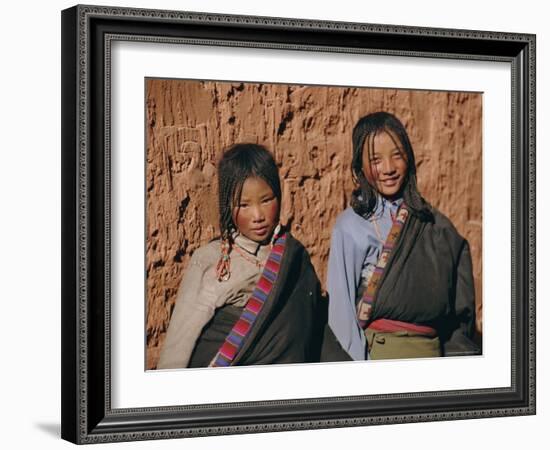 Local Tibetan Girls, Tibet, China, Asia-Gavin Hellier-Framed Photographic Print