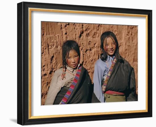 Local Tibetan Girls, Tibet, China, Asia-Gavin Hellier-Framed Photographic Print