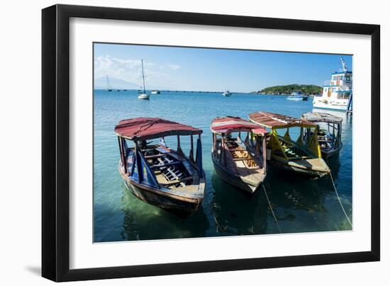 Local tourist boats Labadie, Haiti, Caribbean, Central America-Michael Runkel-Framed Photographic Print