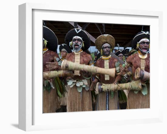 Local Tribes Celebrating Traditional Sing Sing, Highlands, Papua New Guinea, Pacific-Michael Runkel-Framed Photographic Print