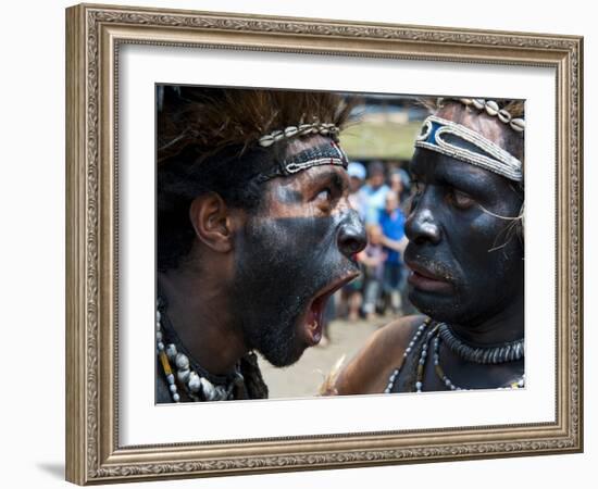 Local Tribes Celebrating Traditional Sing Sing, Highlands, Papua New Guinea, Pacific-Michael Runkel-Framed Photographic Print