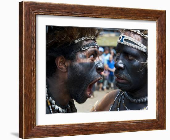 Local Tribes Celebrating Traditional Sing Sing, Highlands, Papua New Guinea, Pacific-Michael Runkel-Framed Photographic Print