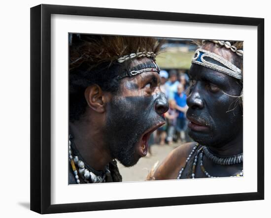 Local Tribes Celebrating Traditional Sing Sing, Highlands, Papua New Guinea, Pacific-Michael Runkel-Framed Photographic Print
