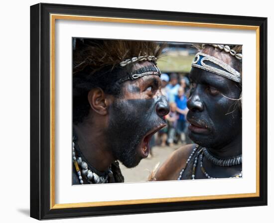 Local Tribes Celebrating Traditional Sing Sing, Highlands, Papua New Guinea, Pacific-Michael Runkel-Framed Photographic Print