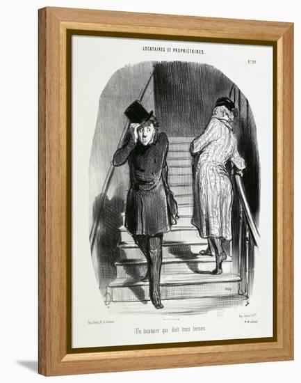 Locataires Et Proprietaires, Numero 20 - Un Locataire Qui Doit Trois Termes-Honore Daumier-Framed Premier Image Canvas