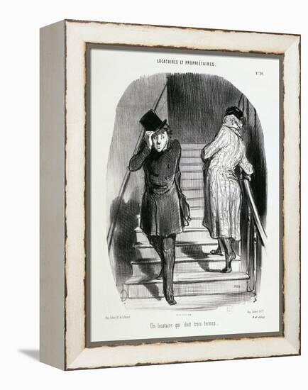 Locataires Et Proprietaires, Numero 20 - Un Locataire Qui Doit Trois Termes-Honore Daumier-Framed Premier Image Canvas