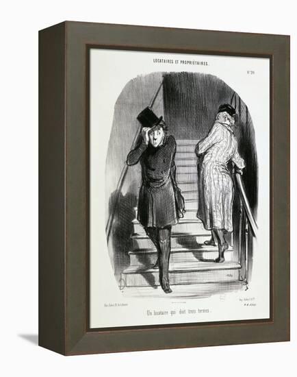 Locataires Et Proprietaires, Numero 20 - Un Locataire Qui Doit Trois Termes-Honore Daumier-Framed Premier Image Canvas