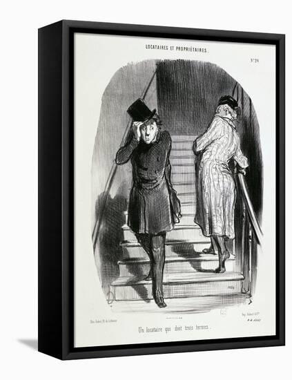 Locataires Et Proprietaires, Numero 20 - Un Locataire Qui Doit Trois Termes-Honore Daumier-Framed Premier Image Canvas