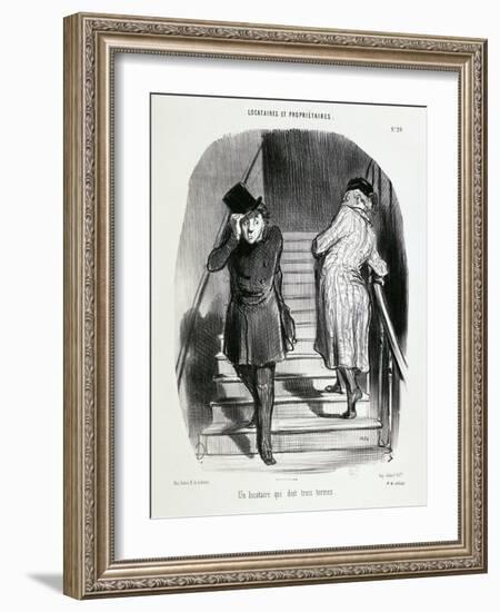 Locataires Et Proprietaires, Numero 20 - Un Locataire Qui Doit Trois Termes-Honore Daumier-Framed Giclee Print