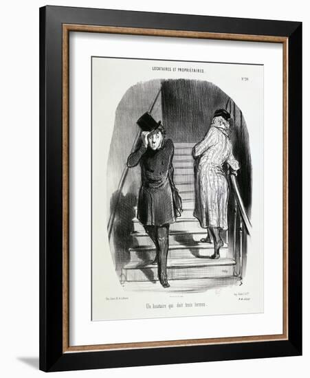 Locataires Et Proprietaires, Numero 20 - Un Locataire Qui Doit Trois Termes-Honore Daumier-Framed Giclee Print