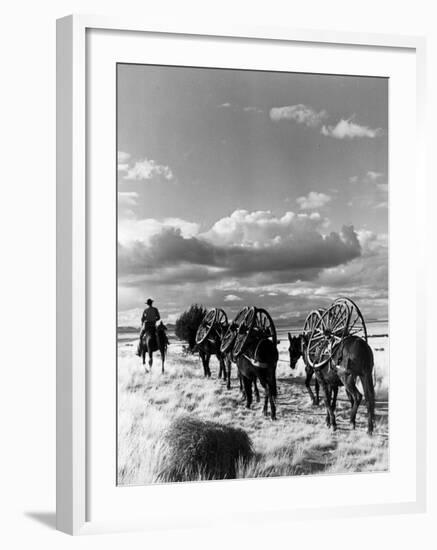 Location Shooting of Western Movie, Union Pacific, 1939-Alfred Eisenstaedt-Framed Photographic Print