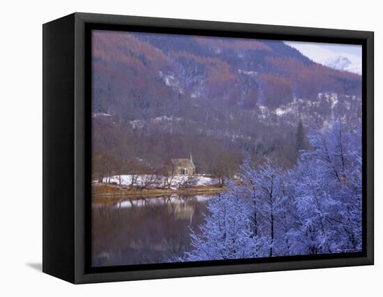 Loch Achray in Winter, the Trossachs, Central Region, Scotland, UK, Europe-Kathy Collins-Framed Premier Image Canvas