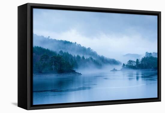 Loch Beinn a Meadhoin in the mist, Inverness, Scotland-Niall Benvie-Framed Premier Image Canvas