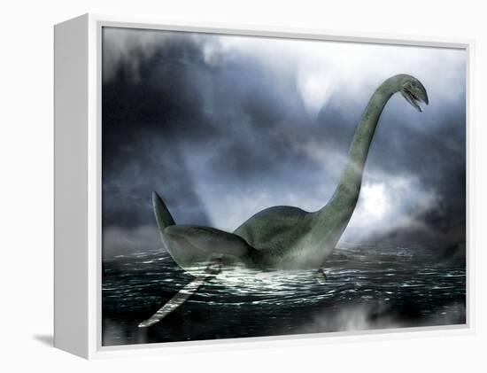 Loch Ness Monster, Artwork-Victor Habbick-Framed Premier Image Canvas