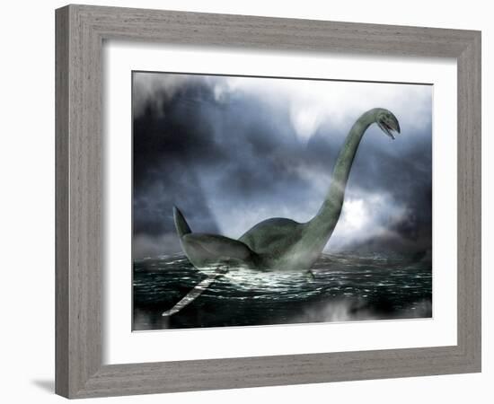 Loch Ness Monster, Artwork-Victor Habbick-Framed Photographic Print