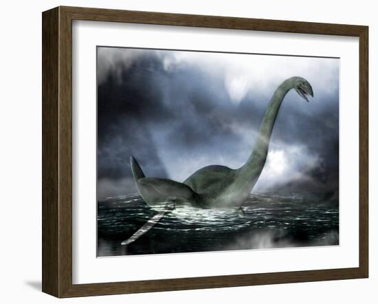 Loch Ness Monster, Artwork-Victor Habbick-Framed Photographic Print