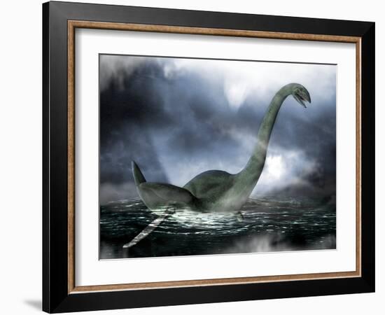 Loch Ness Monster, Artwork-Victor Habbick-Framed Photographic Print