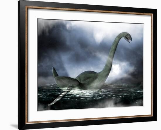 Loch Ness Monster, Artwork-Victor Habbick-Framed Photographic Print