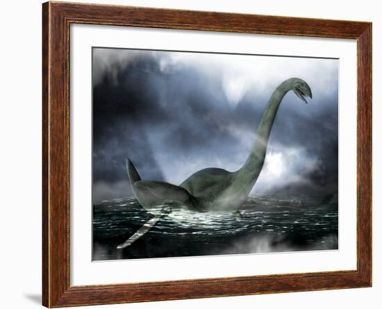 Loch Ness Monster, Artwork-Victor Habbick-Framed Photographic Print