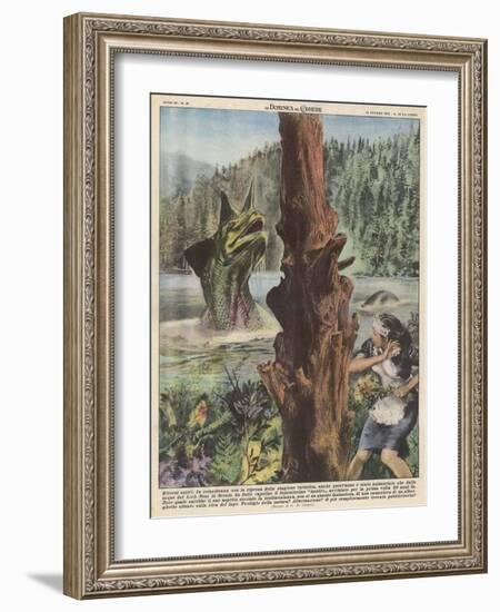 Loch Ness Monster-Giorgio De Gaspari-Framed Art Print