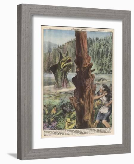 Loch Ness Monster-Giorgio De Gaspari-Framed Art Print