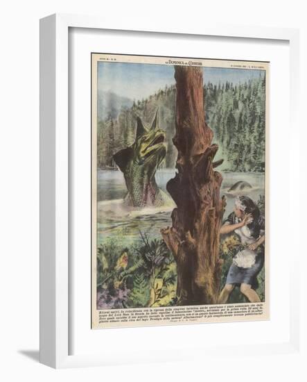 Loch Ness Monster-Giorgio De Gaspari-Framed Art Print