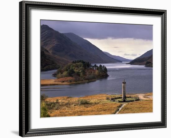 Loch Shiel and Glenfinnan Monument, Argyll, Highland Region, Scotland, United Kingdom, Europe-Patrick Dieudonne-Framed Photographic Print