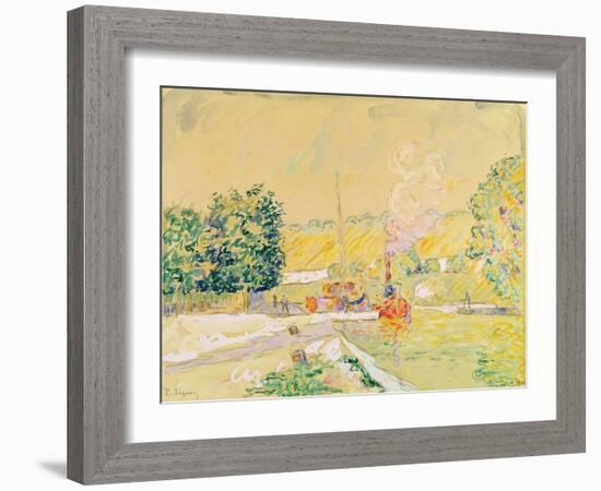 Lock at Sannois, 1900 (Watercolour on Paper)-Paul Signac-Framed Giclee Print