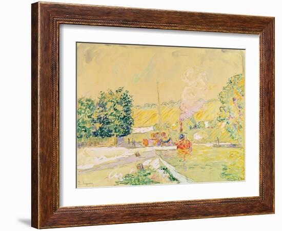 Lock at Sannois, 1900 (Watercolour on Paper)-Paul Signac-Framed Giclee Print