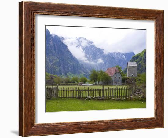 Lock-In Tower in Thethi in the Albanian Alps, Albania, Europe-Michael Runkel-Framed Photographic Print