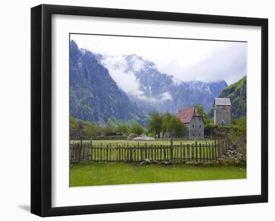 Lock-In Tower in Thethi in the Albanian Alps, Albania, Europe-Michael Runkel-Framed Photographic Print