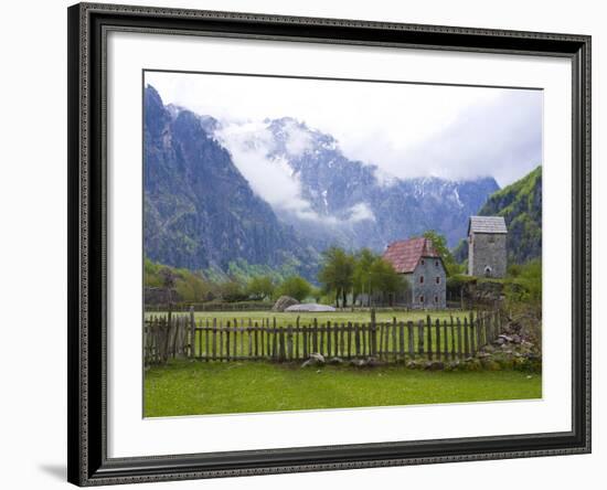 Lock-In Tower in Thethi in the Albanian Alps, Albania, Europe-Michael Runkel-Framed Photographic Print