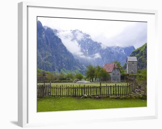 Lock-In Tower in Thethi in the Albanian Alps, Albania, Europe-Michael Runkel-Framed Photographic Print