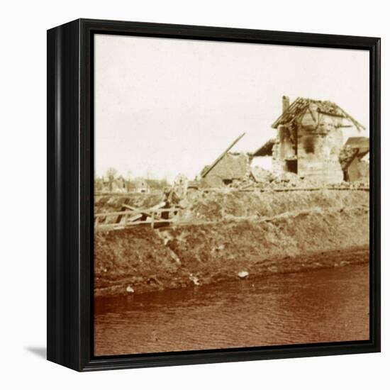Lock-keeper's house, Nieuwpoort, Flanders, Belgium, c1914-c1918-Unknown-Framed Stretched Canvas