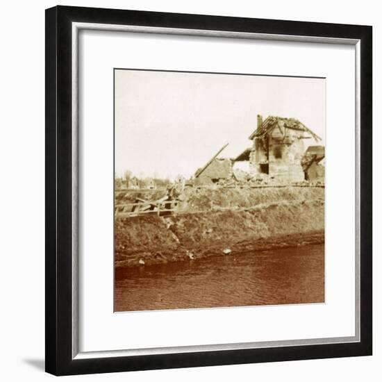 Lock-keeper's house, Nieuwpoort, Flanders, Belgium, c1914-c1918-Unknown-Framed Photographic Print