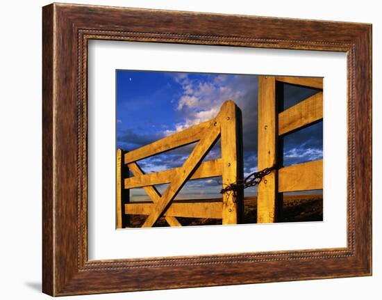 Locked Wooden Fence Gate-Paul Souders-Framed Photographic Print