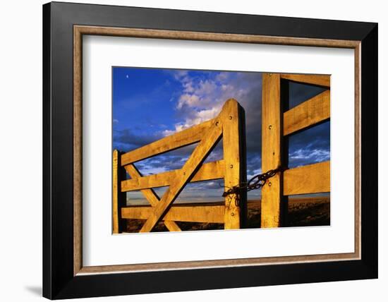 Locked Wooden Fence Gate-Paul Souders-Framed Photographic Print