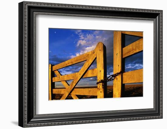 Locked Wooden Fence Gate-Paul Souders-Framed Photographic Print